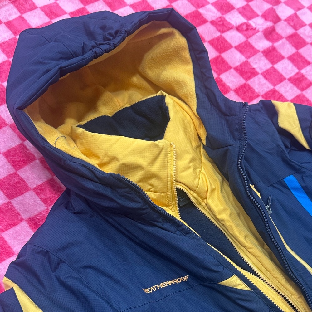 Vintage Weatherproof Expedition Kids Jacket in Navy, Yellow, and Blue - Picture 3 of 8